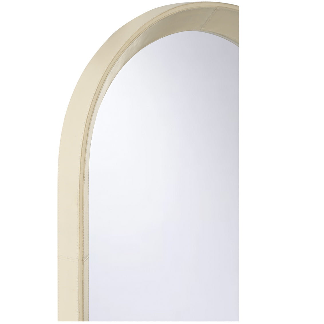 Oval Leather Warp Frame Wall Mirror