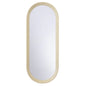 Oval Leather Warp Frame Wall Mirror