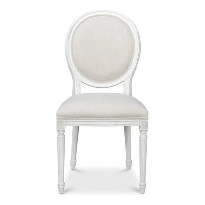 Oval Wood White Armless Side Chair 2PC - LOOMLAN - Sarreid - Accent Chairs