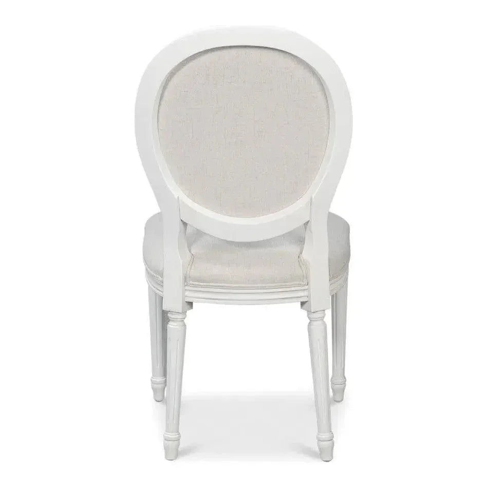 Oval Wood White Armless Side Chair 2PC - LOOMLAN - Sarreid - Accent Chairs