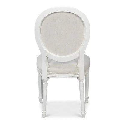 Oval Wood White Armless Side Chair 2PC - LOOMLAN - Sarreid - Accent Chairs