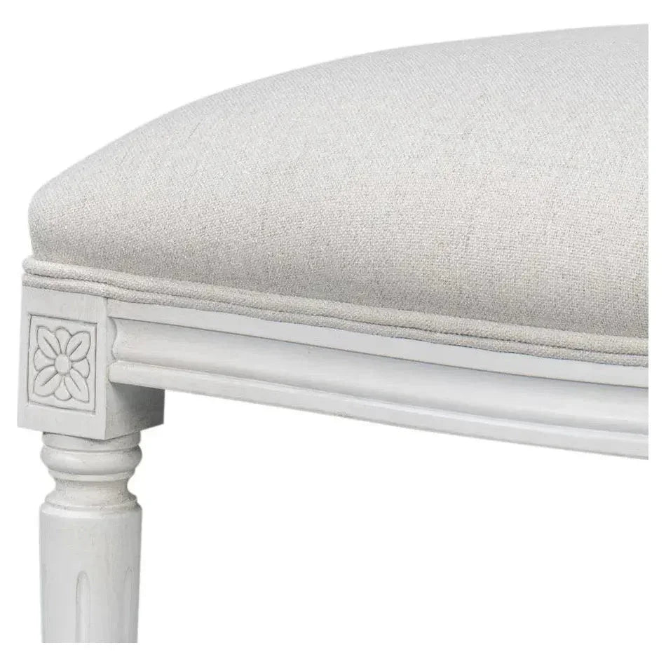 Oval Wood White Armless Side Chair 2PC - LOOMLAN - Sarreid - Accent Chairs