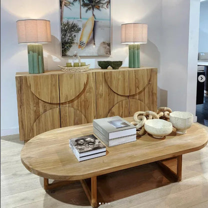 Ovaline Natural Wooden Coffee Table