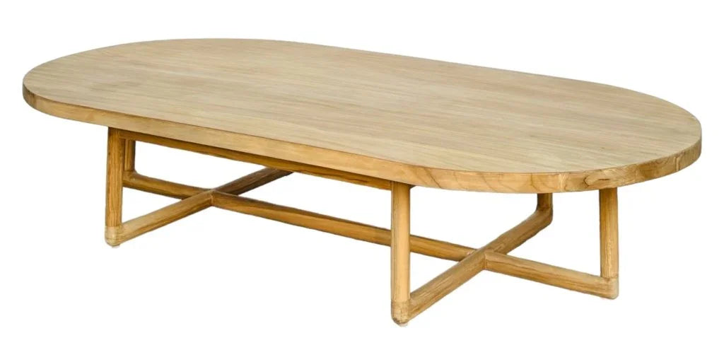 Ovaline Natural Wooden Coffee Table - LOOMLAN - Artesia - Coffee Tables