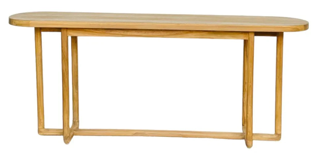 Ovaline Natural Wooden Console Table - LOOMLAN - Artesia - Console Tables