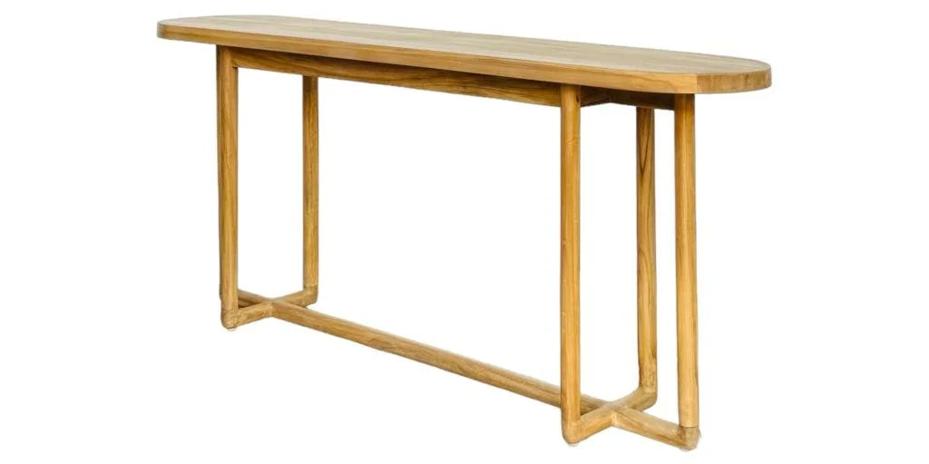 Ovaline Natural Wooden Console Table - LOOMLAN - Artesia - Console Tables