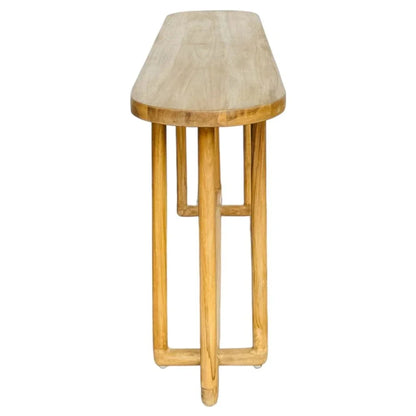 Ovaline Natural Wooden Console Table - LOOMLAN - Artesia - Console Tables