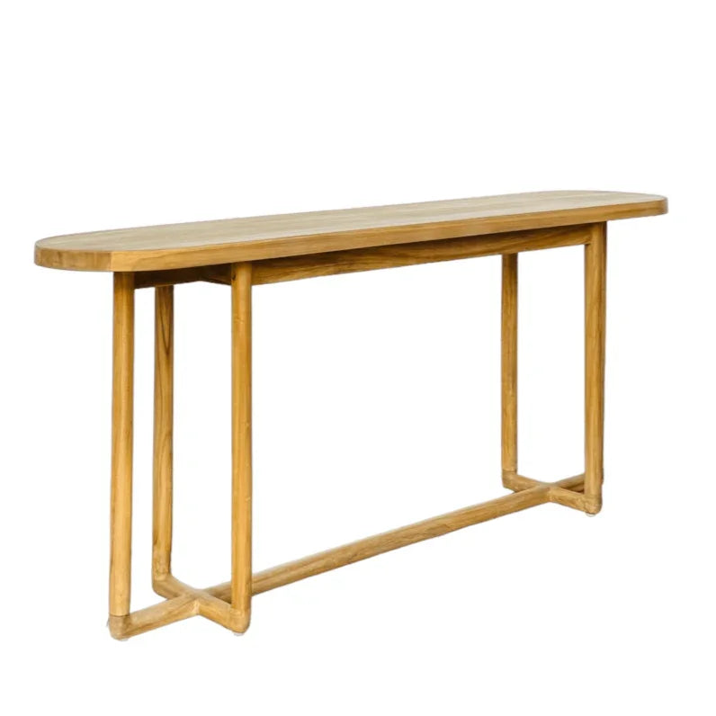 Ovaline Natural Wooden Console Table