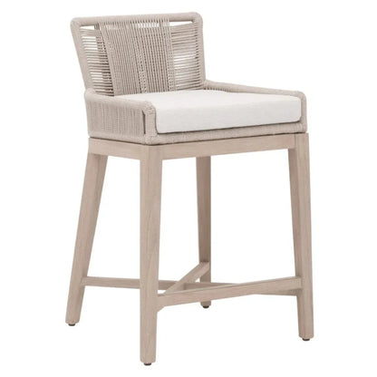 Overlay Olefin Fabric Outdoor Counter Stool-Outdoor Counter Stools-Essentials For Living-LOOMLAN