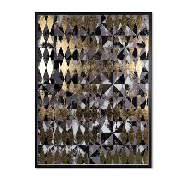 Overprint 2PC Luxe Art Gold Leaf Accents-Metal Wall Art-SUNPAN-LOOMLAN