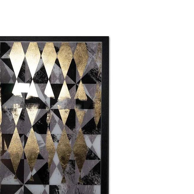 Overprint 2PC Luxe Art Gold Leaf Accents-Metal Wall Art-SUNPAN-LOOMLAN