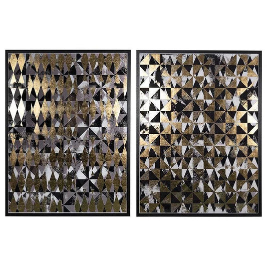 Overprint 2PC Luxe Art Gold Leaf Accents-Metal Wall Art-SUNPAN-LOOMLAN