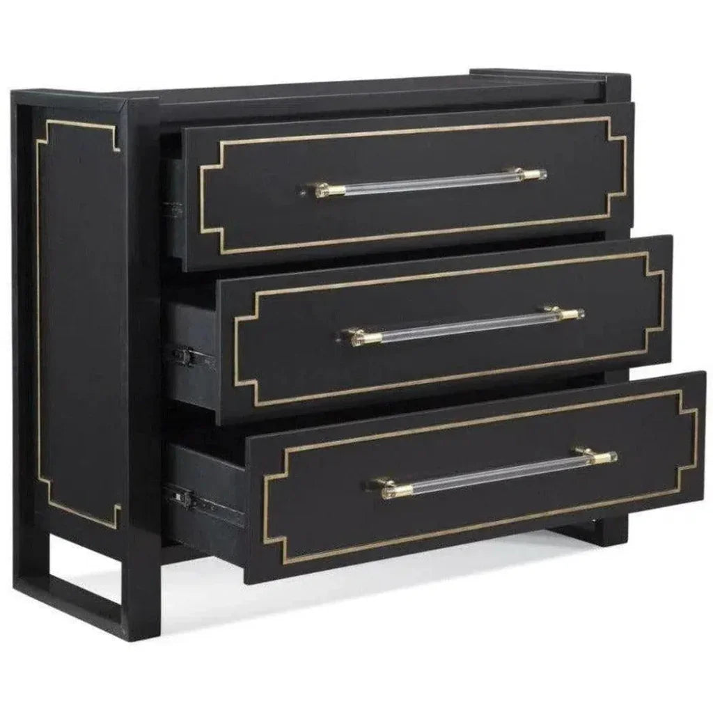 Oversized Black & Gold Modern Accent Cabinet - LOOMLAN - Bassett Mirror - Accent Cabinets