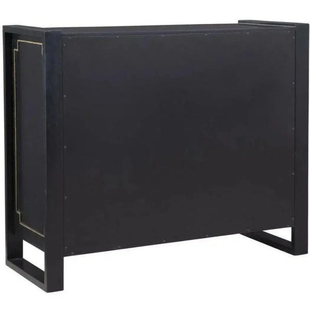 Oversized Black & Gold Modern Accent Cabinet - LOOMLAN - Bassett Mirror - Accent Cabinets