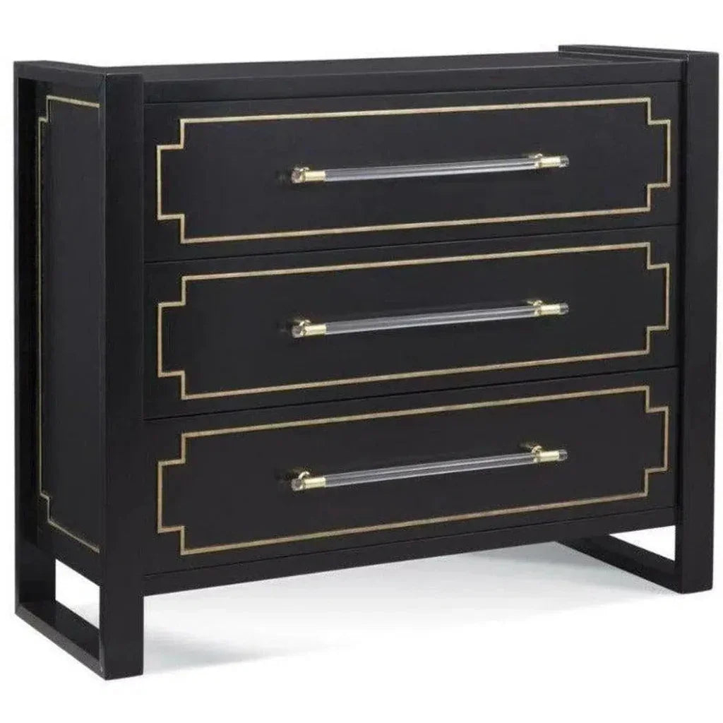 Oversized Black & Gold Modern Accent Cabinet - LOOMLAN - Bassett Mirror - Accent Cabinets