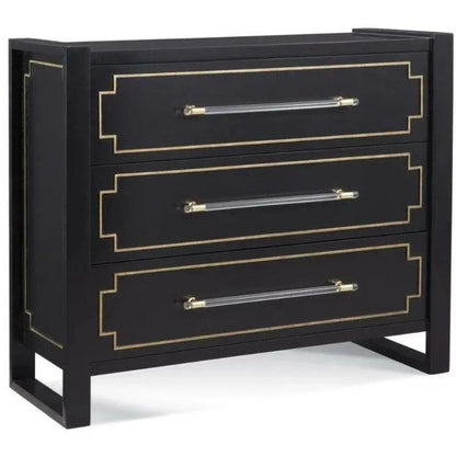 Oversized Black & Gold Modern Accent Cabinet - LOOMLAN - Bassett Mirror - Accent Cabinets