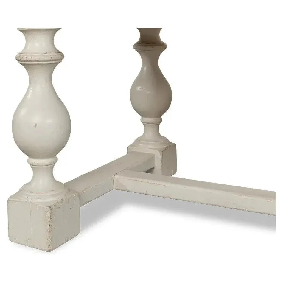 Owen Antique White Dining Table Seats 8 Reclaimed Wood-Dining Tables-Sarreid-LOOMLAN