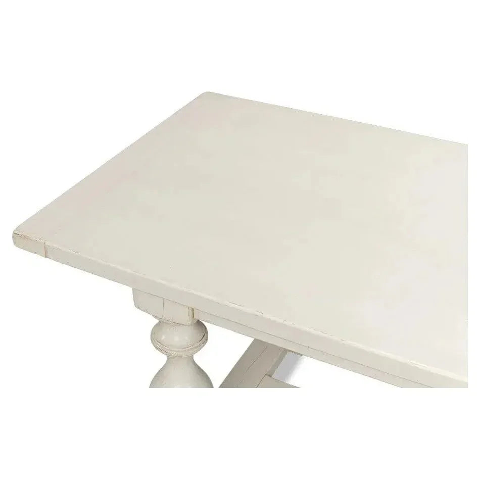 Owen Antique White Dining Table Seats 8 Reclaimed Wood-Dining Tables-Sarreid-LOOMLAN