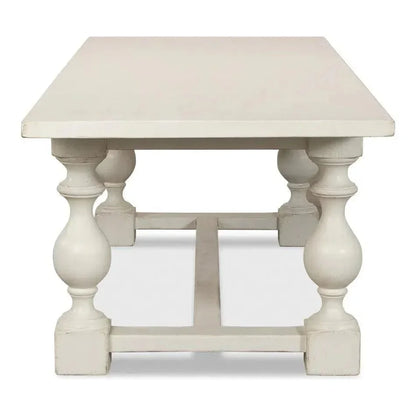 Owen Antique White Dining Table Seats 8 Reclaimed Wood-Dining Tables-Sarreid-LOOMLAN