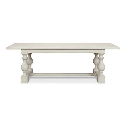 Owen Antique White Dining Table Seats 8 Reclaimed Wood-Dining Tables-Sarreid-LOOMLAN