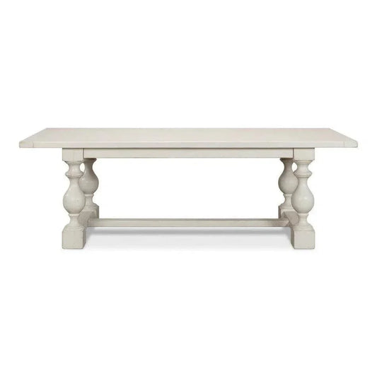 Owen Antique White Dining Table Seats 8 Reclaimed Wood-Dining Tables-Sarreid-LOOMLAN