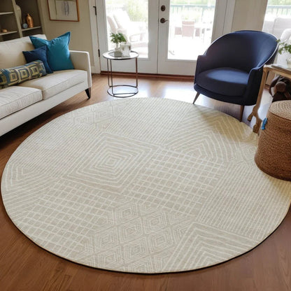 Owen Beige Washable Indoor-Outdoor Rug-Outdoor Rugs-LOOMLAN Rugs-LOOMLAN