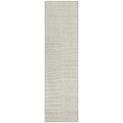 Owen Beige Washable Indoor-Outdoor Rug-Outdoor Rugs-LOOMLAN Rugs-2'3" x 7'6"-LOOMLAN