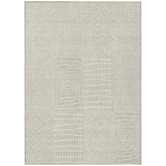 Owen Beige Washable Indoor-Outdoor Rug-Outdoor Rugs-LOOMLAN Rugs-2'6" x 3'10"-LOOMLAN
