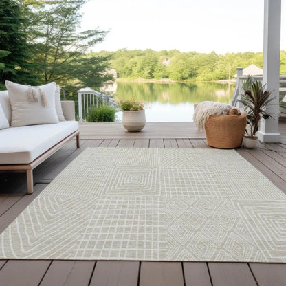 Owen Beige Washable Indoor-Outdoor Rug-Outdoor Rugs-LOOMLAN Rugs-LOOMLAN