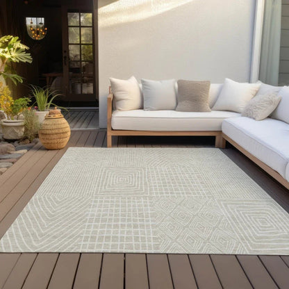 Owen Beige Washable Indoor-Outdoor Rug-Outdoor Rugs-LOOMLAN Rugs-LOOMLAN