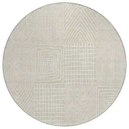 Owen Beige Washable Indoor-Outdoor Rug-Outdoor Rugs-LOOMLAN Rugs-8' x 8'-LOOMLAN