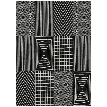 Owen Black Washable Indoor-Outdoor Rug-Outdoor Rugs-LOOMLAN Rugs-2'6" x 3'10"-LOOMLAN