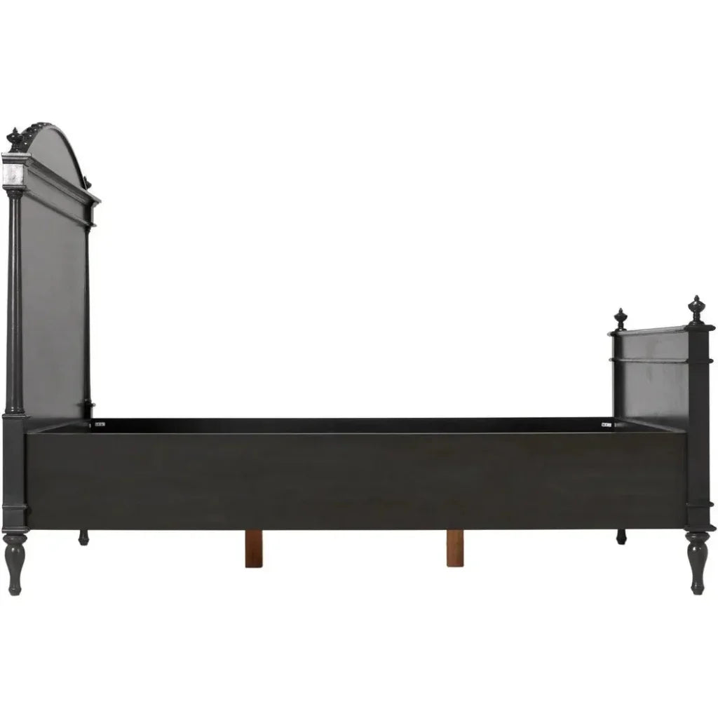 Owen Black Wooden Bed Frame - LOOMLAN - Noir - Beds