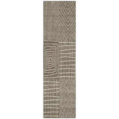 Owen Brown Washable Indoor-Outdoor Rug-Outdoor Rugs-LOOMLAN Rugs-2'3" x 7'6"-LOOMLAN