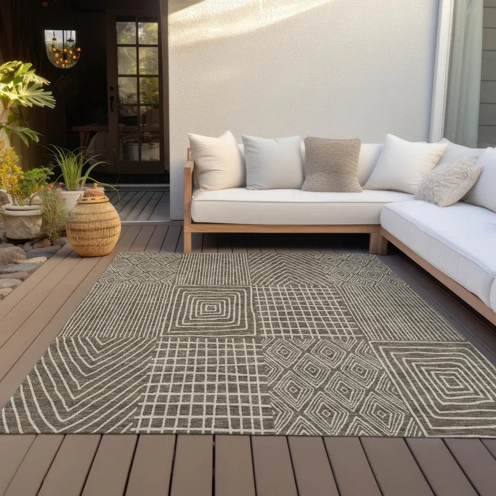Owen Brown Washable Indoor-Outdoor Rug-Outdoor Rugs-LOOMLAN Rugs-LOOMLAN
