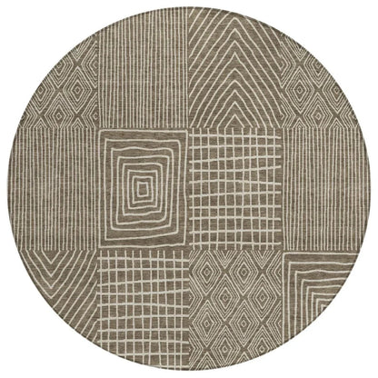 Owen Brown Washable Indoor-Outdoor Rug-Outdoor Rugs-LOOMLAN Rugs-8' x 8'-LOOMLAN