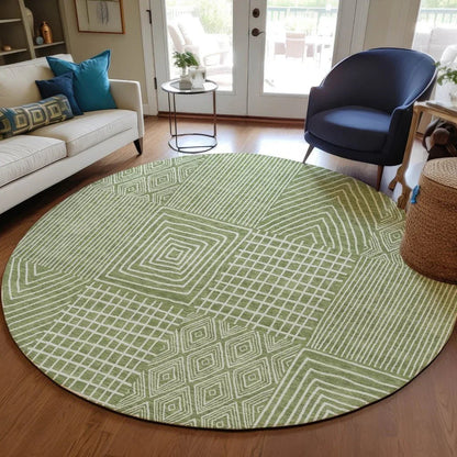 Owen Green Washable Indoor-Outdoor Rug-Outdoor Rugs-LOOMLAN Rugs-LOOMLAN