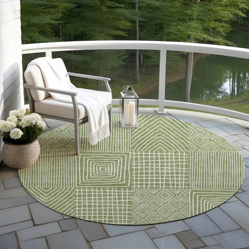 Owen Green Washable Indoor-Outdoor Rug-Outdoor Rugs-LOOMLAN Rugs-LOOMLAN