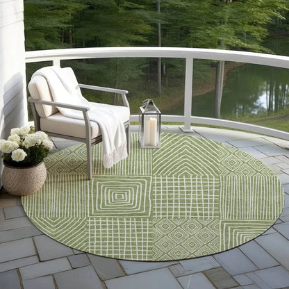 Owen Green Washable Indoor-Outdoor Rug-Outdoor Rugs-LOOMLAN Rugs-LOOMLAN