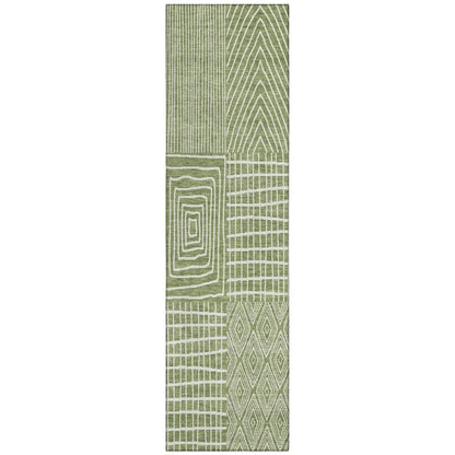 Owen Green Washable Indoor-Outdoor Rug-Outdoor Rugs-LOOMLAN Rugs-2'3" x 7'6"-LOOMLAN