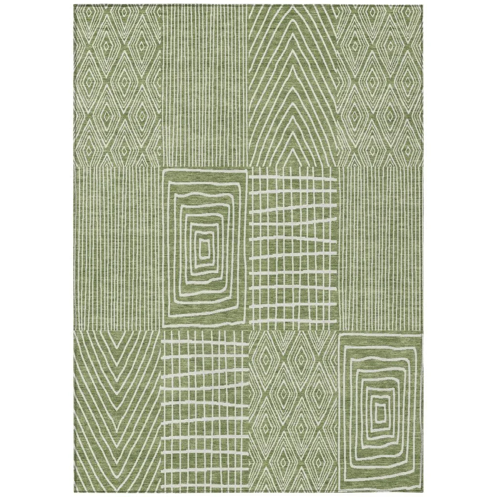 Owen Green Washable Indoor-Outdoor Rug-Outdoor Rugs-LOOMLAN Rugs-2'6" x 3'10"-LOOMLAN