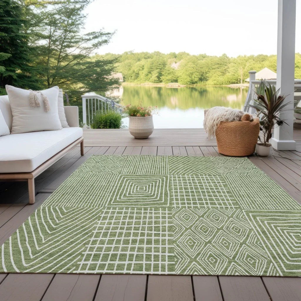 Owen Green Washable Indoor-Outdoor Rug-Outdoor Rugs-LOOMLAN Rugs-LOOMLAN