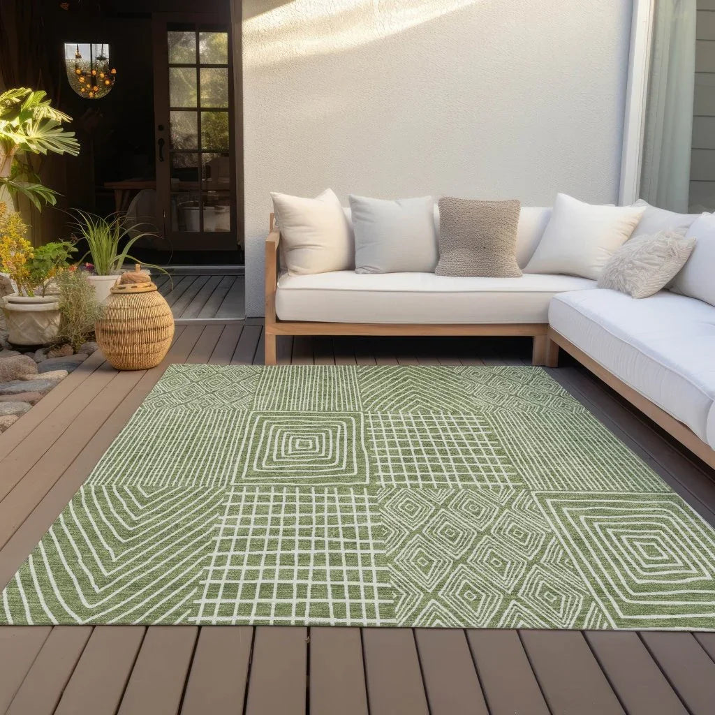 Owen Green Washable Indoor-Outdoor Rug-Outdoor Rugs-LOOMLAN Rugs-LOOMLAN