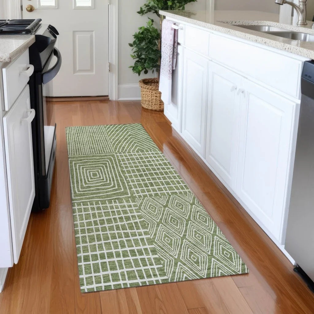 Owen Green Washable Indoor-Outdoor Rug-Outdoor Rugs-LOOMLAN Rugs-LOOMLAN