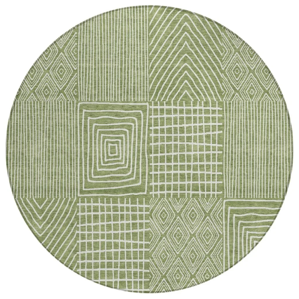 Owen Green Washable Indoor-Outdoor Rug-Outdoor Rugs-LOOMLAN Rugs-8' x 8'-LOOMLAN