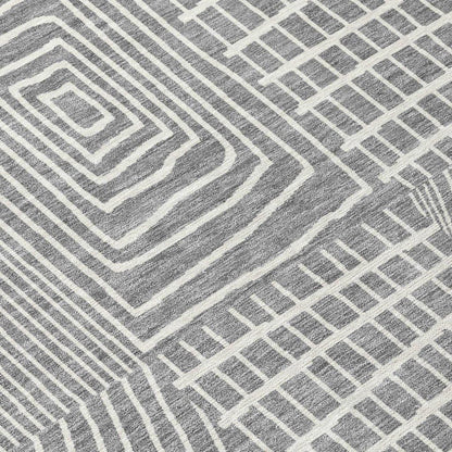 Owen Grey Washable Indoor-Outdoor Rug-Outdoor Rugs-LOOMLAN Rugs-LOOMLAN