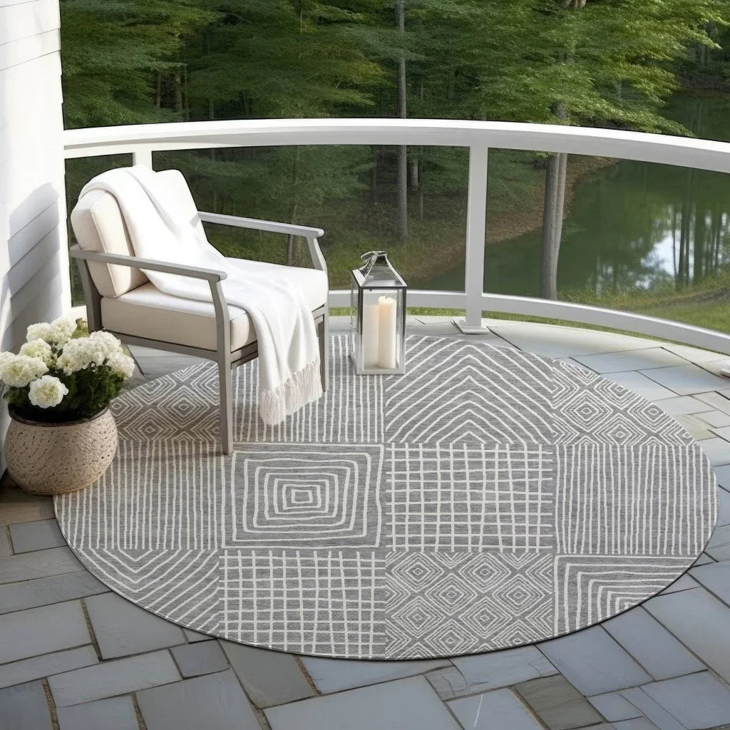 Owen Grey Washable Indoor-Outdoor Rug-Outdoor Rugs-LOOMLAN Rugs-LOOMLAN