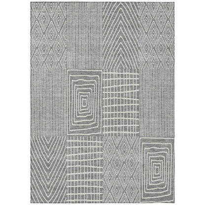 Owen Grey Washable Indoor-Outdoor Rug-Outdoor Rugs-LOOMLAN Rugs-2'6" x 3'10"-LOOMLAN