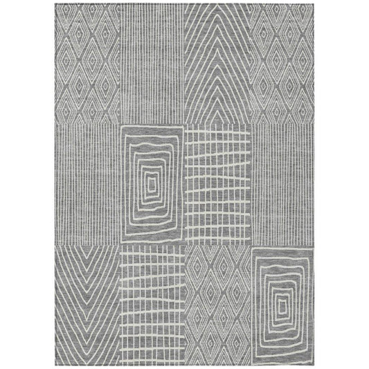 Owen Grey Washable Indoor-Outdoor Rug-Outdoor Rugs-LOOMLAN Rugs-2'6" x 3'10"-LOOMLAN