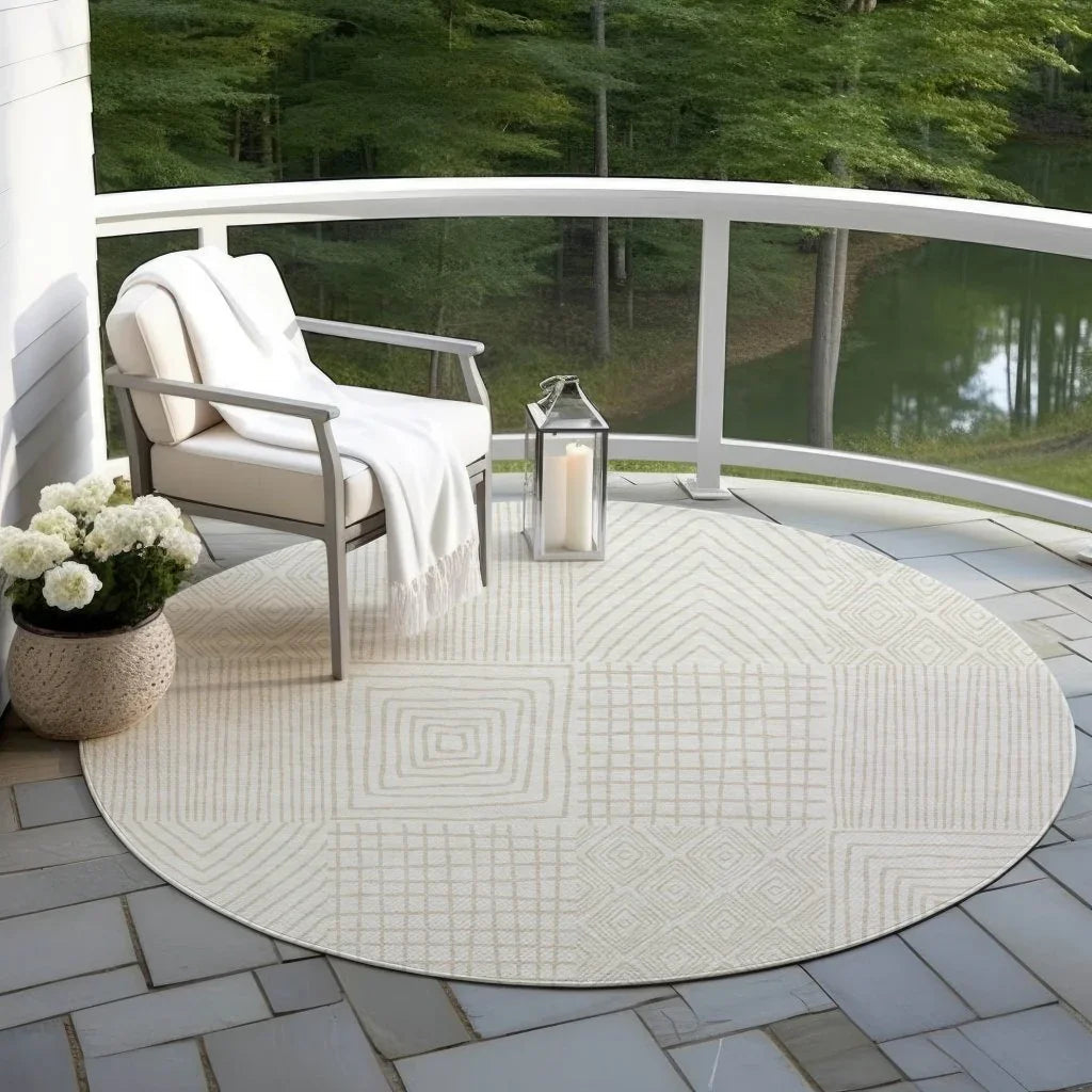 Owen Ivory Washable Indoor-Outdoor Rug-Outdoor Rugs-LOOMLAN Rugs-LOOMLAN